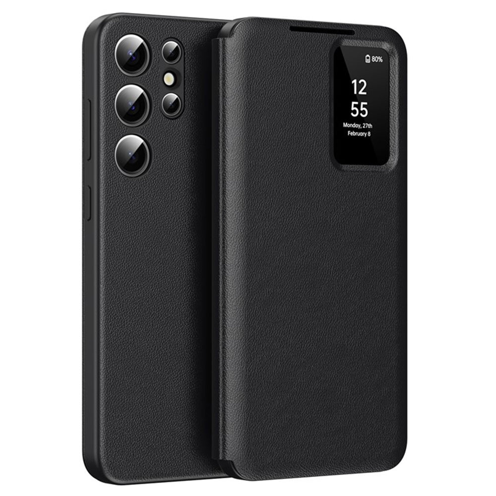 Hoes voor Samsung Galaxy S25 Ultra S938, Techsuit, SmartView, Zwart