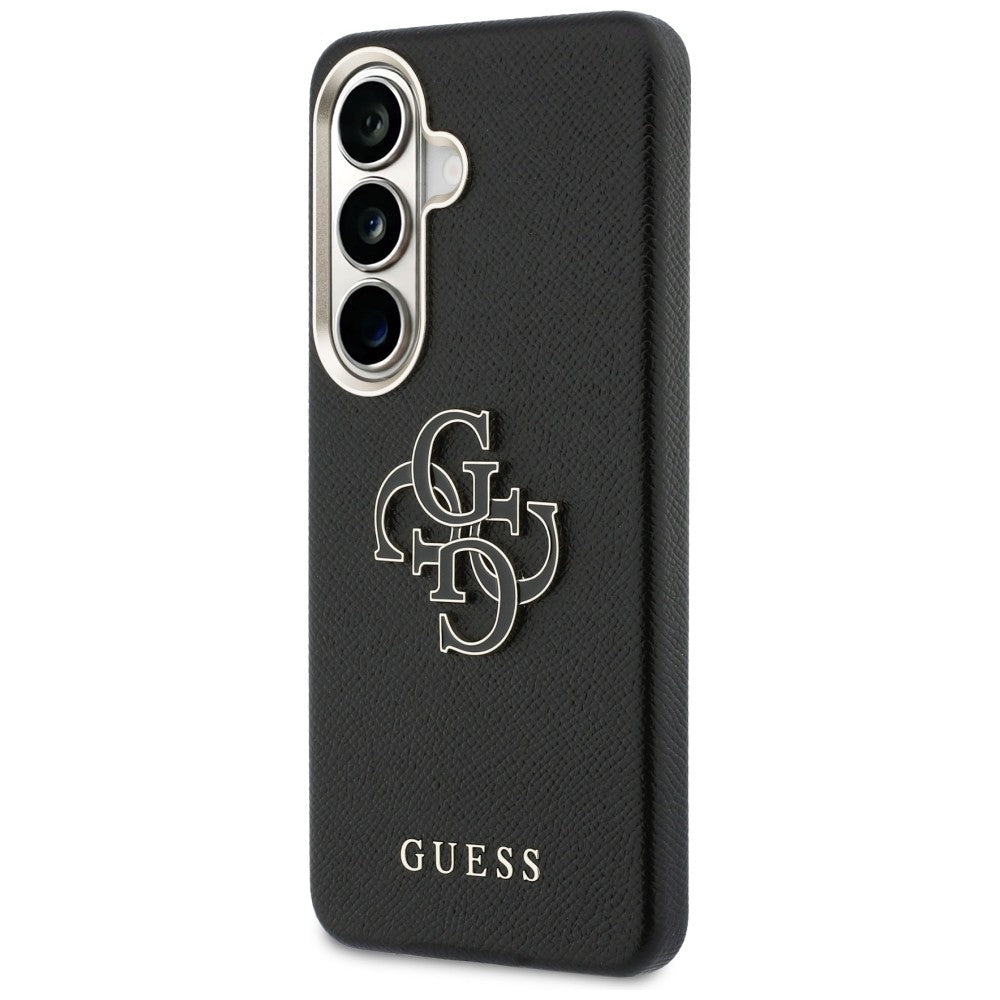 Hoes voor Samsung Galaxy S26 Plus S947, Guess, 4G Gegranuleerd Groot en Klassiek Logo, Zwart