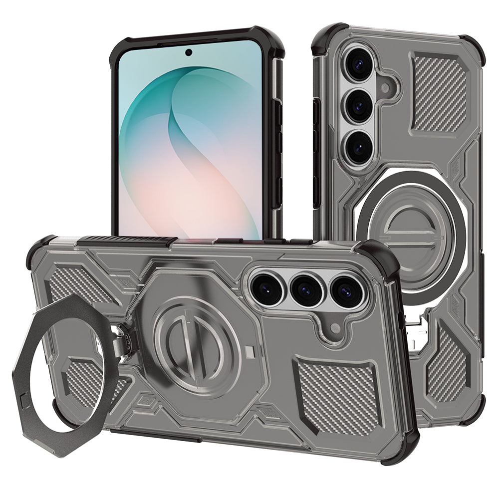 Hoes voor Samsung Galaxy S26 Plus S947, Techsuit, Carbon Shield Pro, Rookgrijs