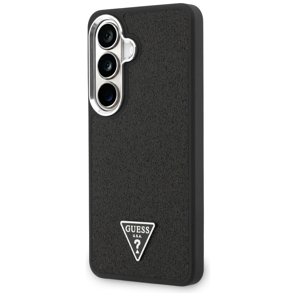 Hoes voor Samsung Galaxy S26 S942, Guess, Fixed Glitter Triangle Logo, Zwart