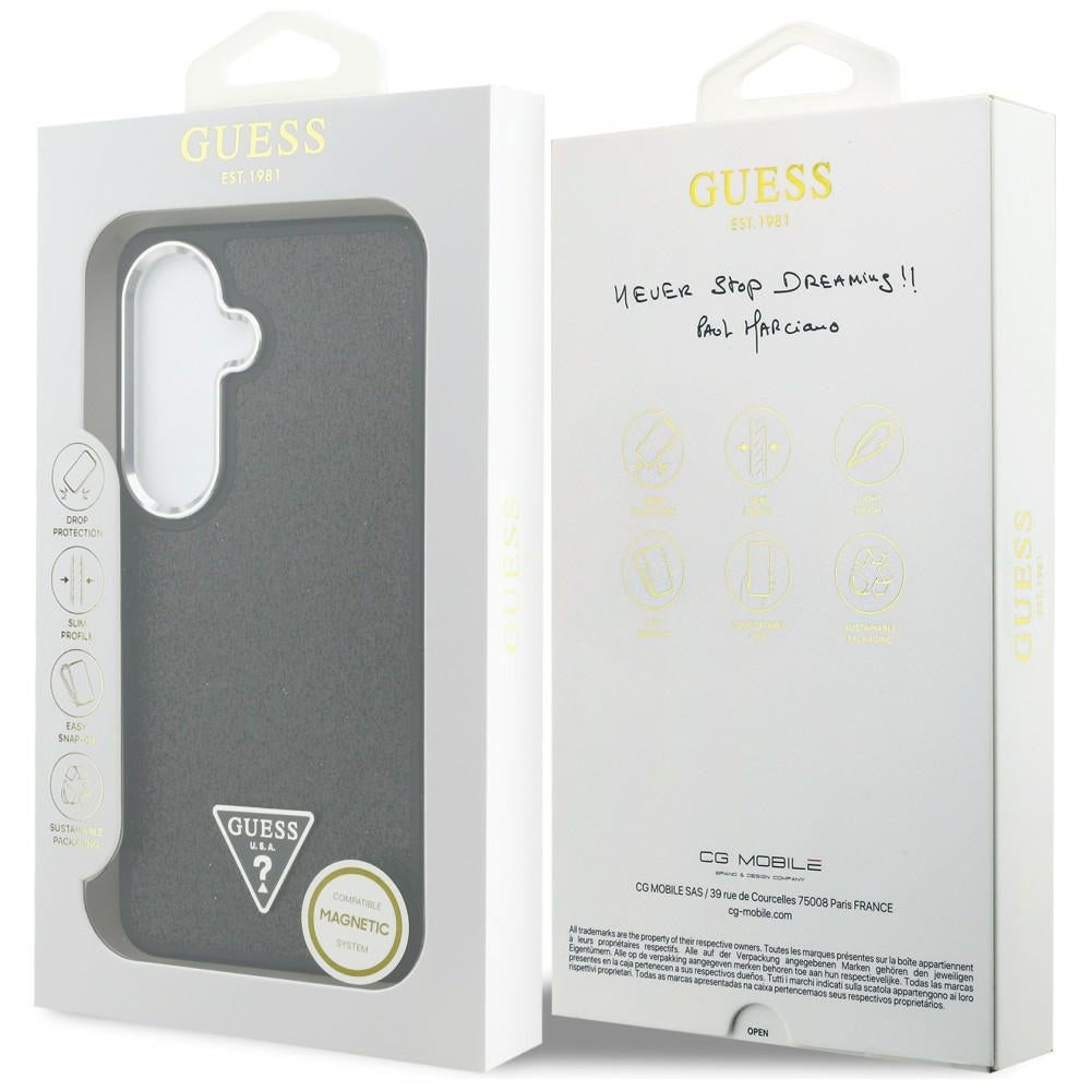 Hoes voor Samsung Galaxy S26 S942, Guess, Fixed Glitter Triangle Logo, Zwart