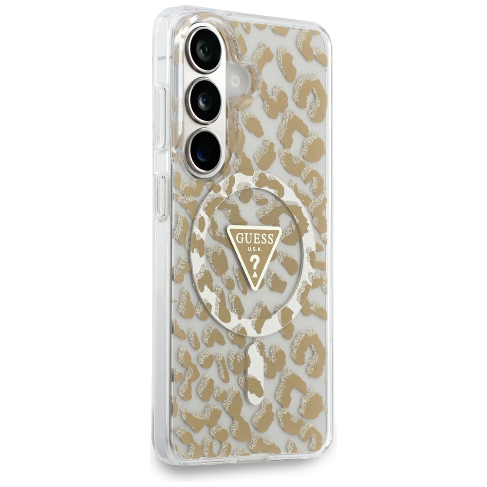 MagSafe hoesje voor Samsung Galaxy S26 S942, Guess, IML Leopard Pattern, Bruin