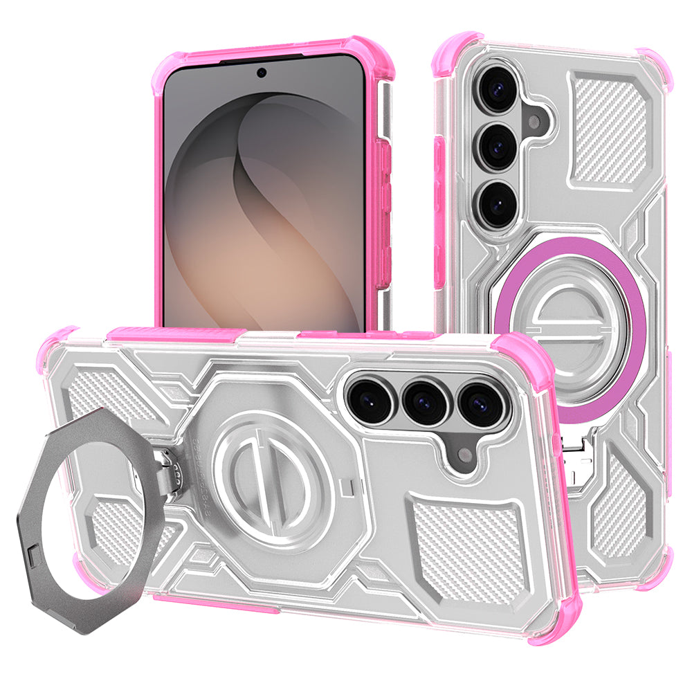 Hoes voor Samsung Galaxy S26 S942, Techsuit, Carbon Shield Pro, Roze.