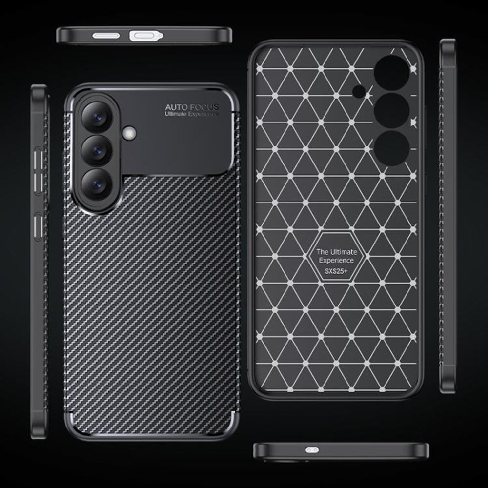 Hoes voor Samsung Galaxy S26 S942, Techsuit, CarbonFiber, Zwart