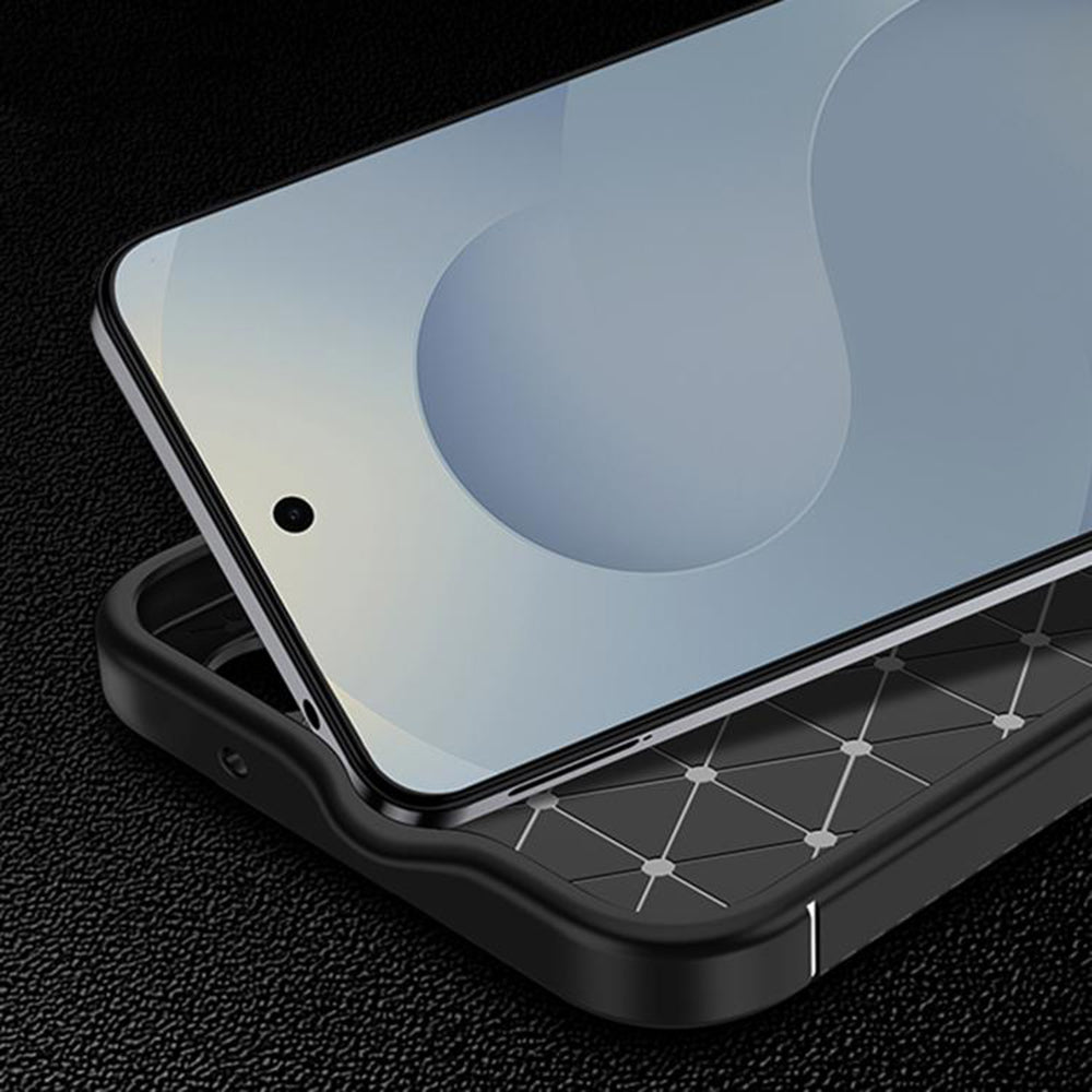 Hoes voor Samsung Galaxy S26 S942, Techsuit, CarbonFiber, Zwart