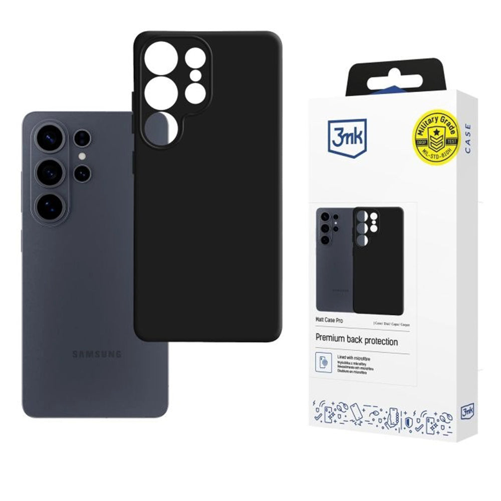Hoes voor Samsung Galaxy S26 Ultra S948, 3MK, Pro, Mat Zwart