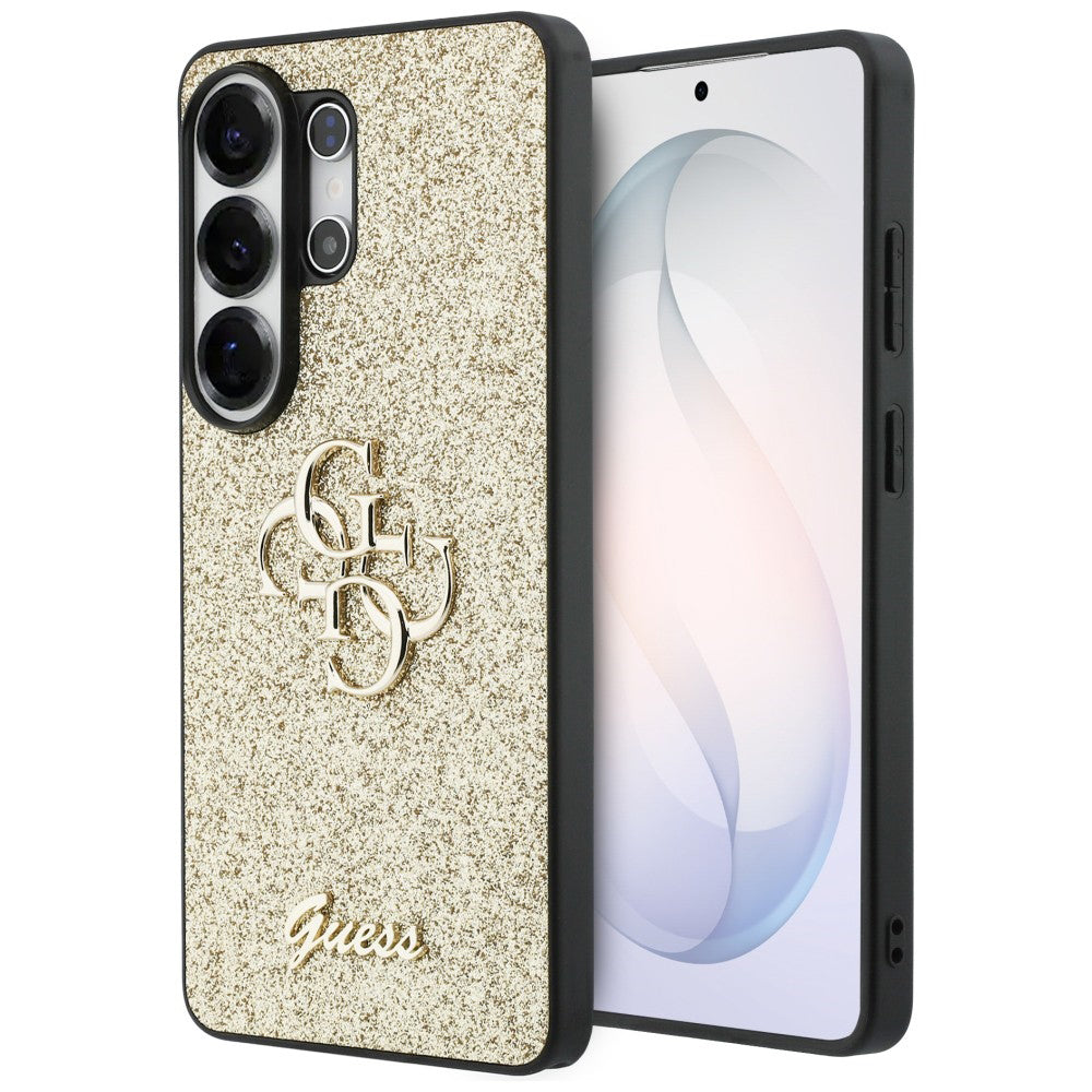 Hoes voor Samsung Galaxy S26 Ultra S948, Guess, Fixed Glitter Big 4G Metal Frame, Goud
