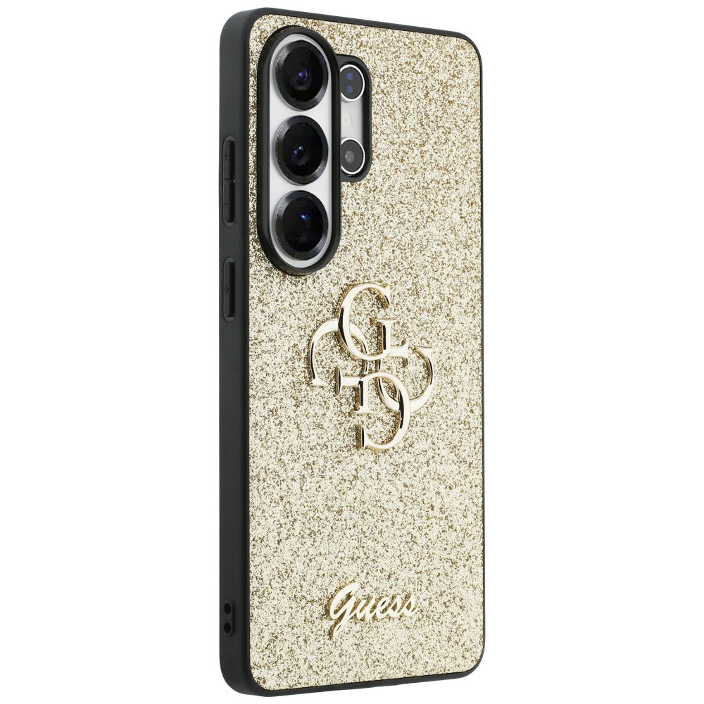 Hoes voor Samsung Galaxy S26 Ultra S948, Guess, Fixed Glitter Big 4G Metal Frame, Goud