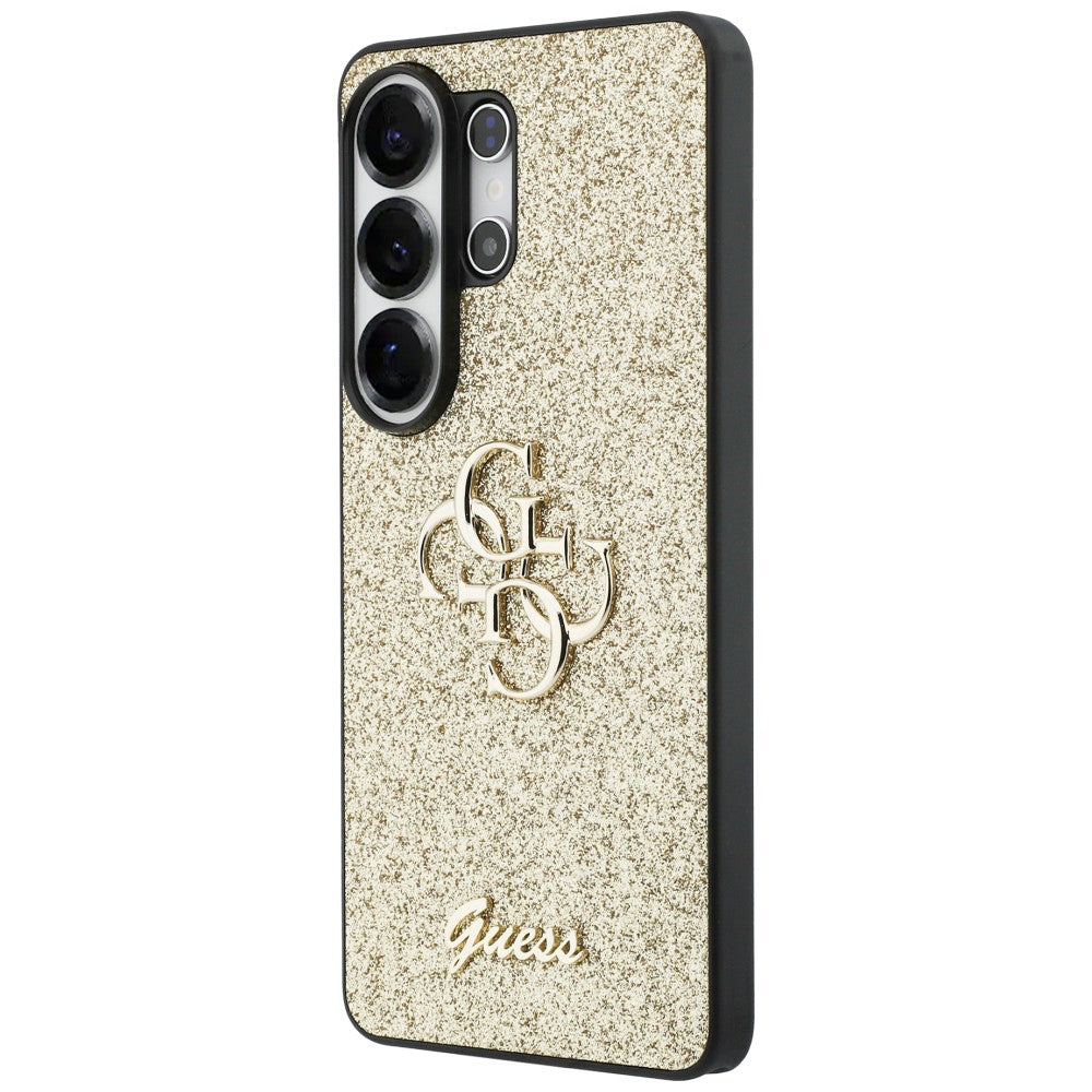 Hoes voor Samsung Galaxy S26 Ultra S948, Guess, Fixed Glitter Big 4G Metal Frame, Goud