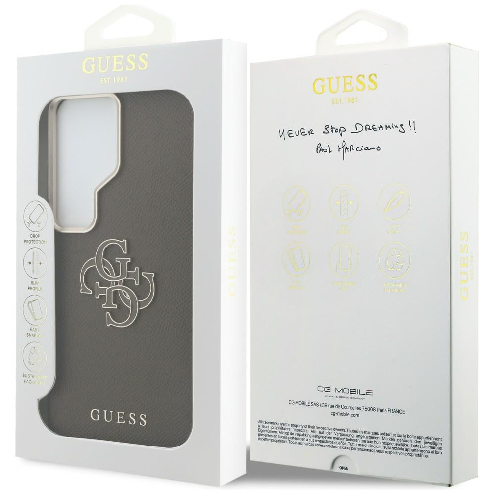Hoes voor Samsung Galaxy S26 Ultra S948, Guess, 4G Grained Big and Classic Logo, Bruin