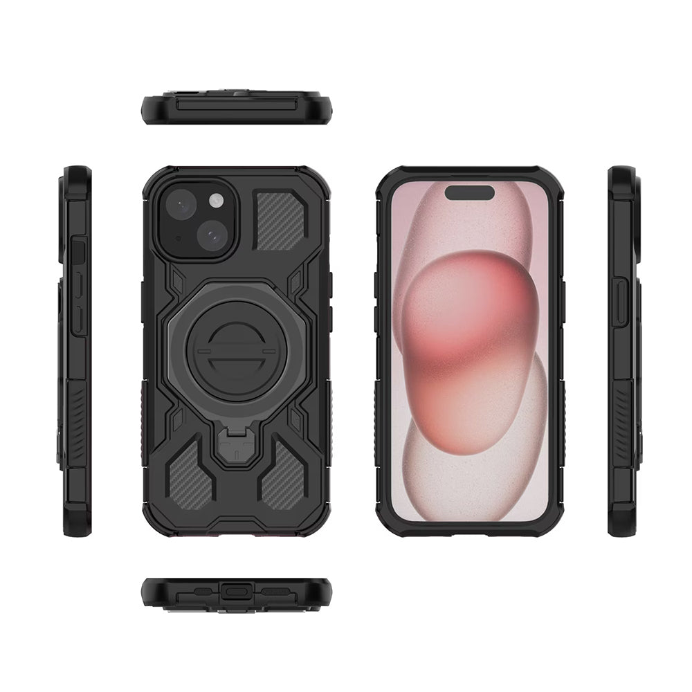 Hoes voor Samsung Galaxy S26 Ultra S948, Techsuit, Carbon Shield Pro, Rookkleurig