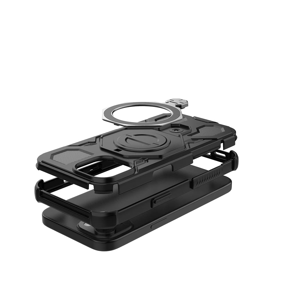 Hoes voor Samsung Galaxy S26 Ultra S948, Techsuit, Carbon Shield Pro, Rookkleurig