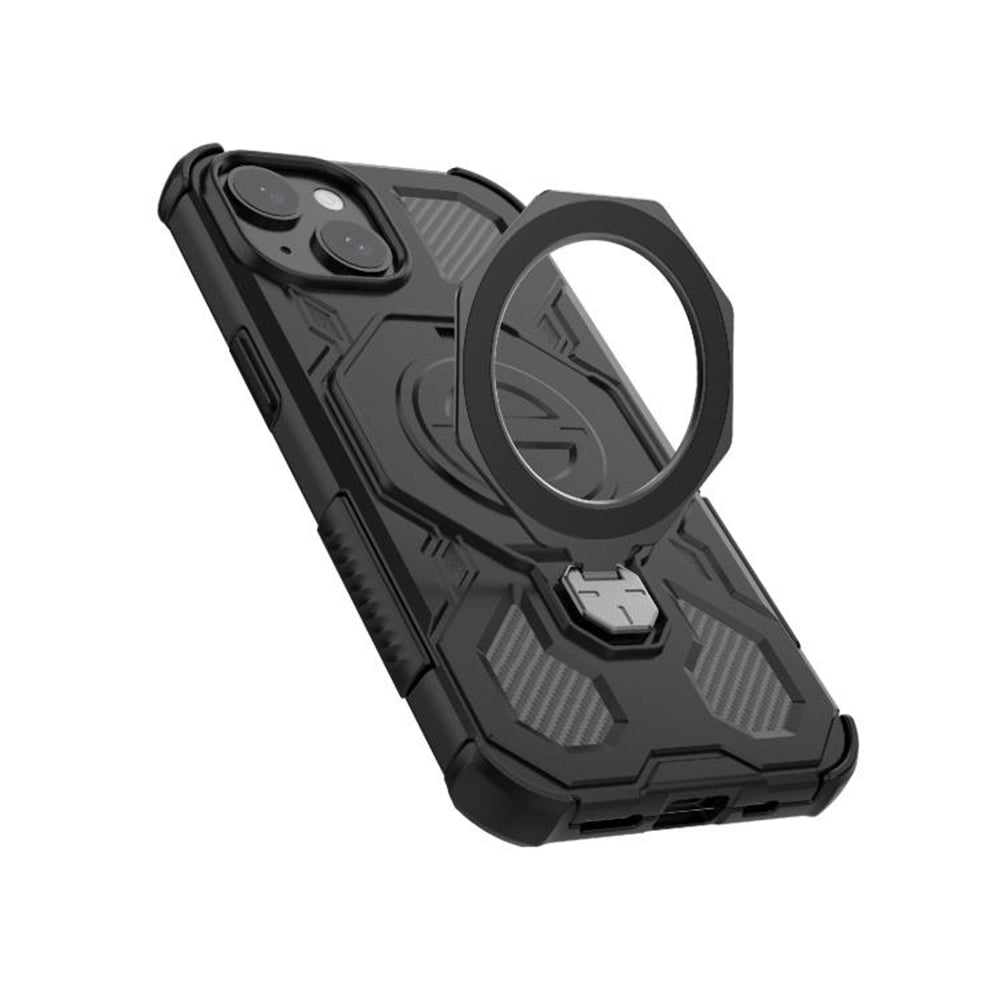 Hoes voor Samsung Galaxy S26 Ultra S948, Techsuit, Carbon Shield Pro, Rookkleurig