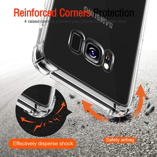 Hoes voor Samsung Galaxy S8+ G955, Techsuit, Schokbestendig Transparant, Helder