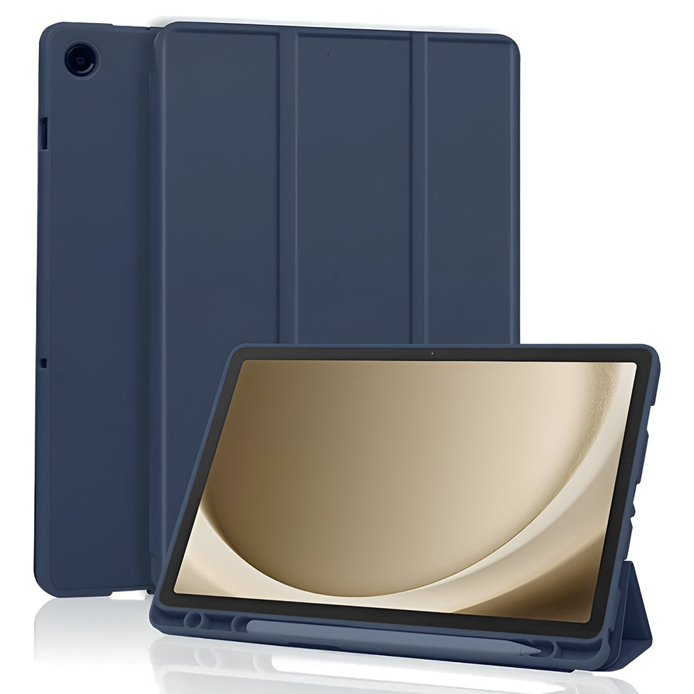 Hoes voor Samsung Galaxy Tab A11+ / Tab A9+, Techsuit, Flex Trifold, Marineblauw
