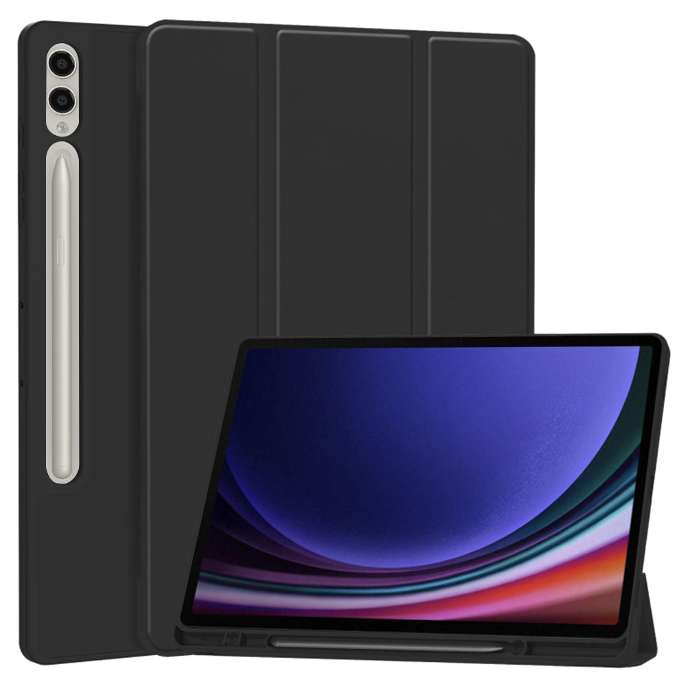 Hoes voor Samsung Galaxy Tab S10+ / Tab S9 FE+ / Tab S9+, Techsuit, Flex Trifold, Zwart