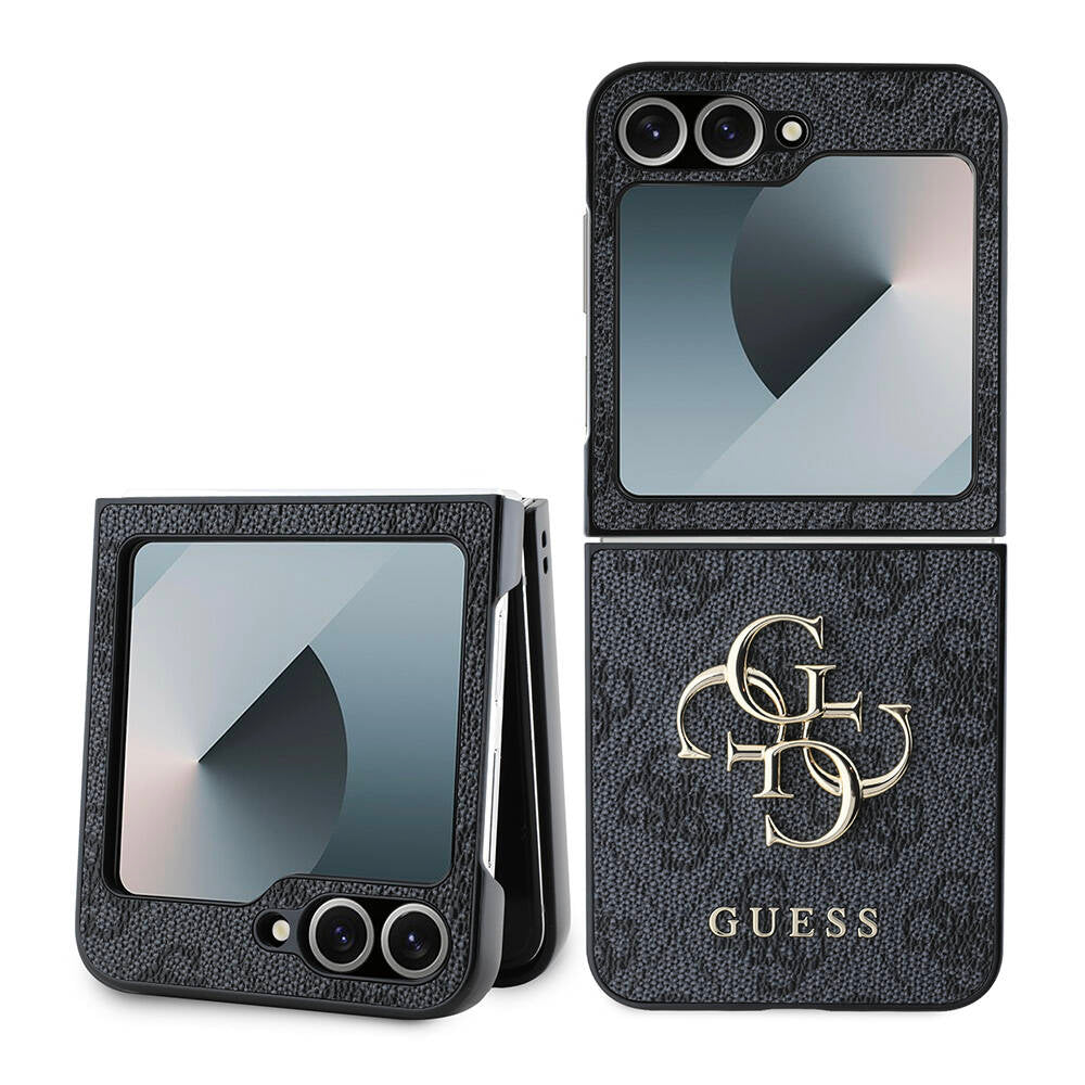 Hoes voor Samsung Galaxy Z Flip7 FE F761 / Z Flip6 F741, Guess, 4G Metal Logo, Zwart