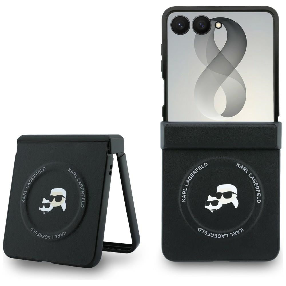 Hoes voor Samsung Galaxy Z Flip8 F776, Karl Lagerfeld, Karl & Choupette Head Pin, Zwart
