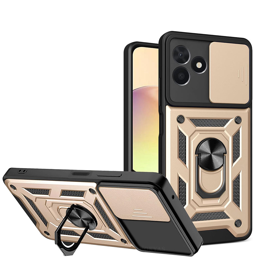 Hoes voor Samsung Galaxy Z Flip8 F776, Techsuit, CamShield, Goudkleurig