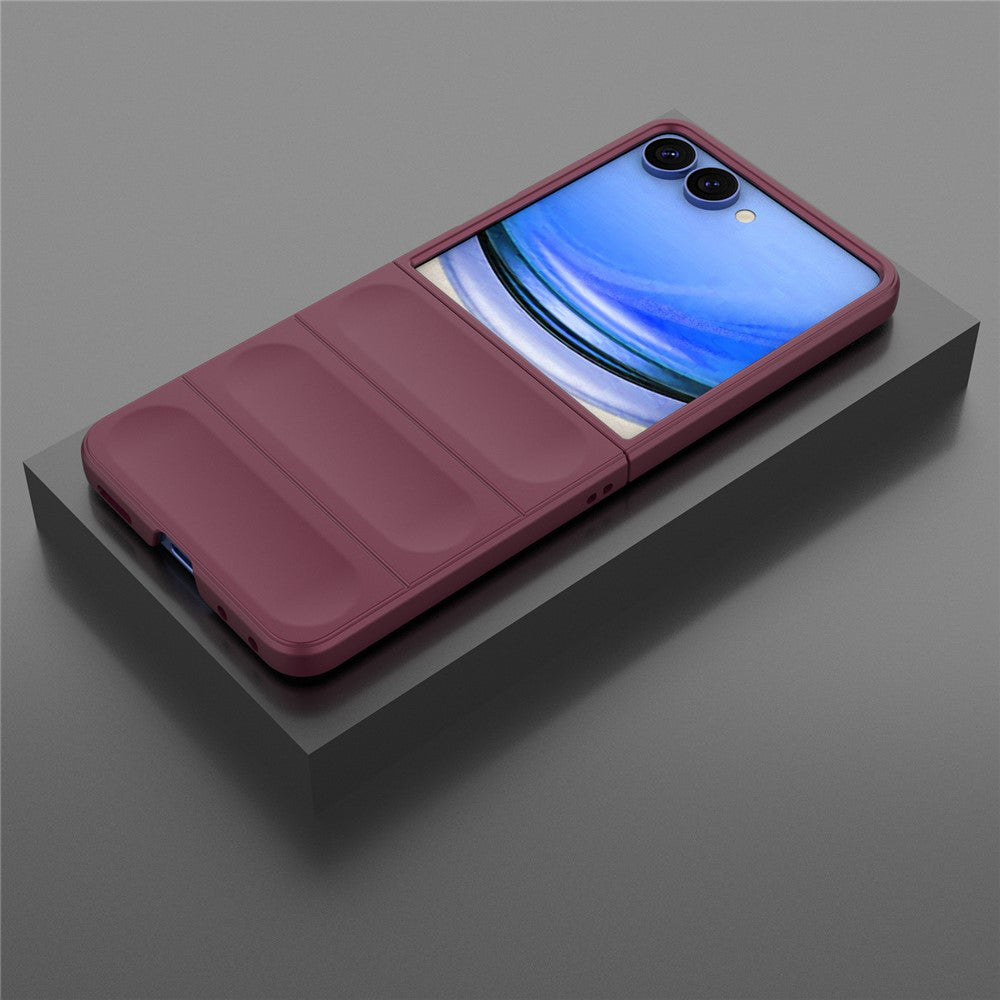 Hoes voor Samsung Galaxy Z Flip8 F776, Techsuit, Magic Shield, Wijnrood