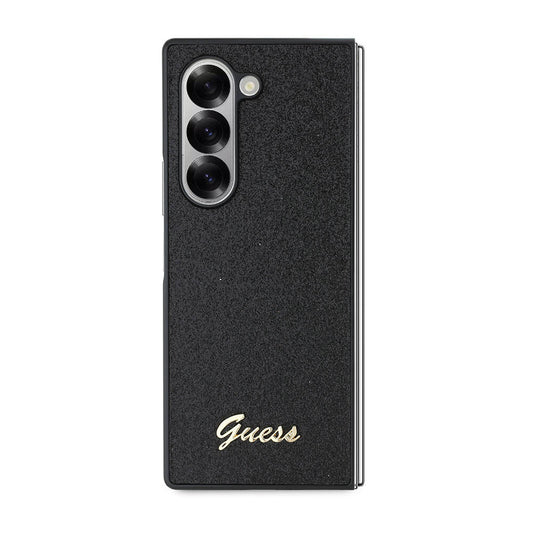 Hoes voor Samsung Galaxy Z Fold6 F956, Guess, Glitter Script, Zwart