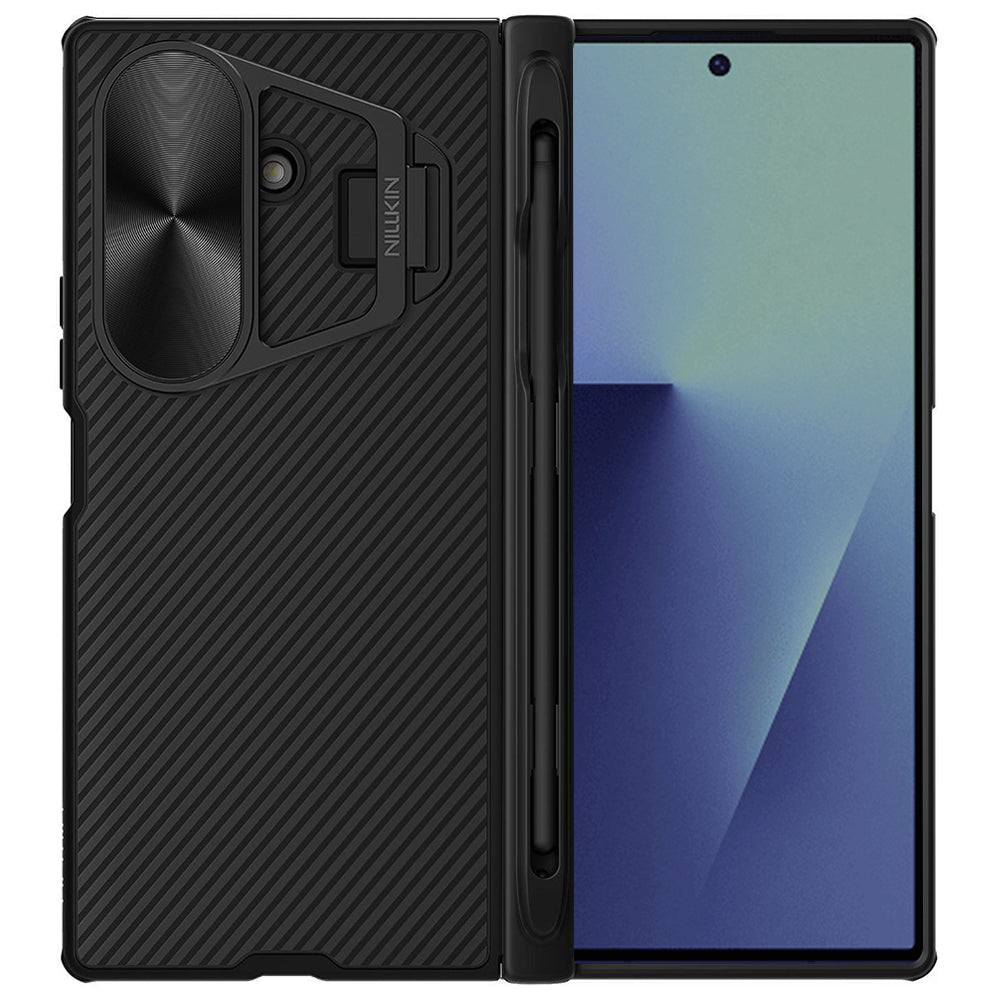 Hoes voor Samsung Galaxy Z Fold7 F966, Nillkin, CamShield Prop met metalen lenskap en S-Pen houder, zwart