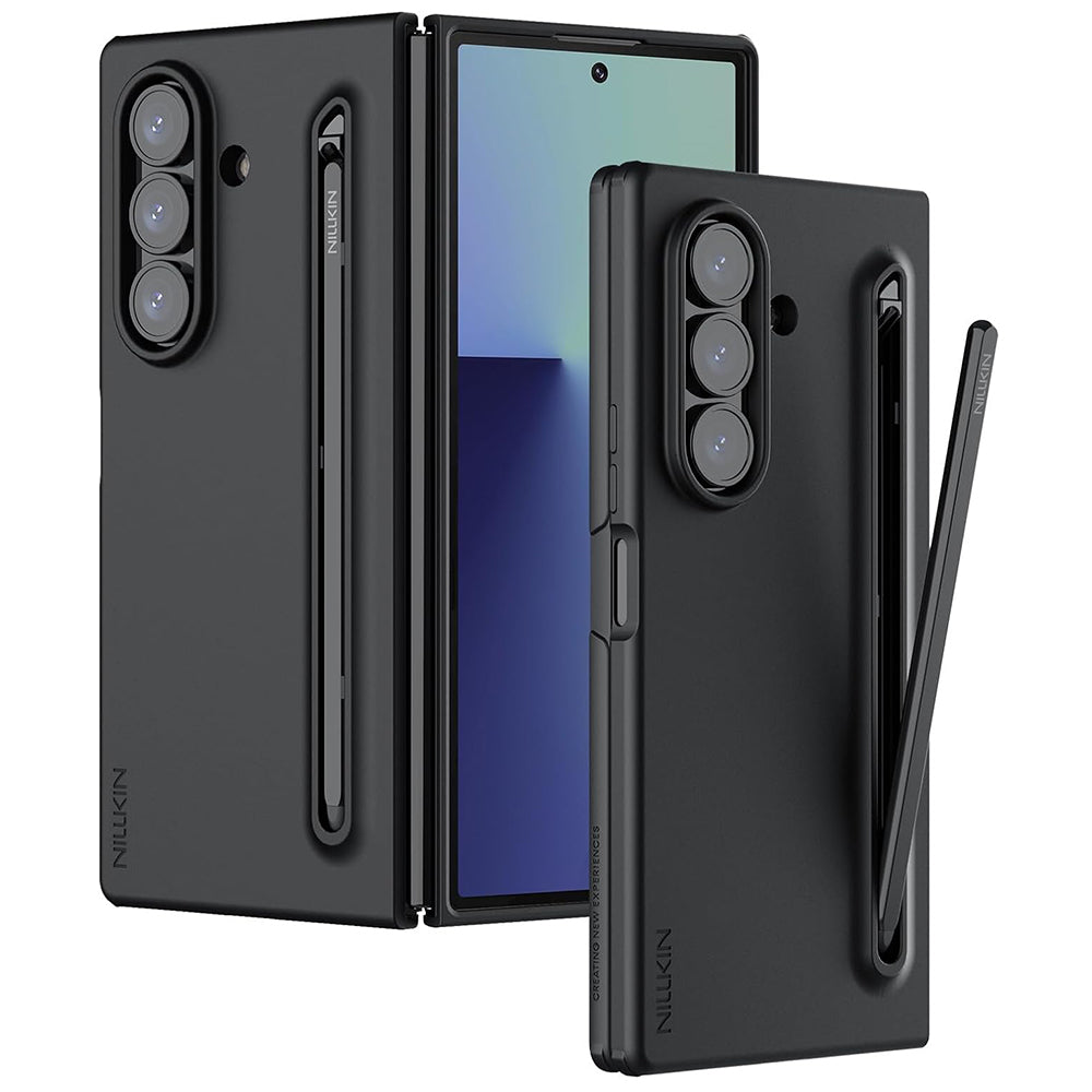 Hoes voor Samsung Galaxy Z Fold7 F966, Nillkin, Flex Pure met S-Pen houder, Zwart