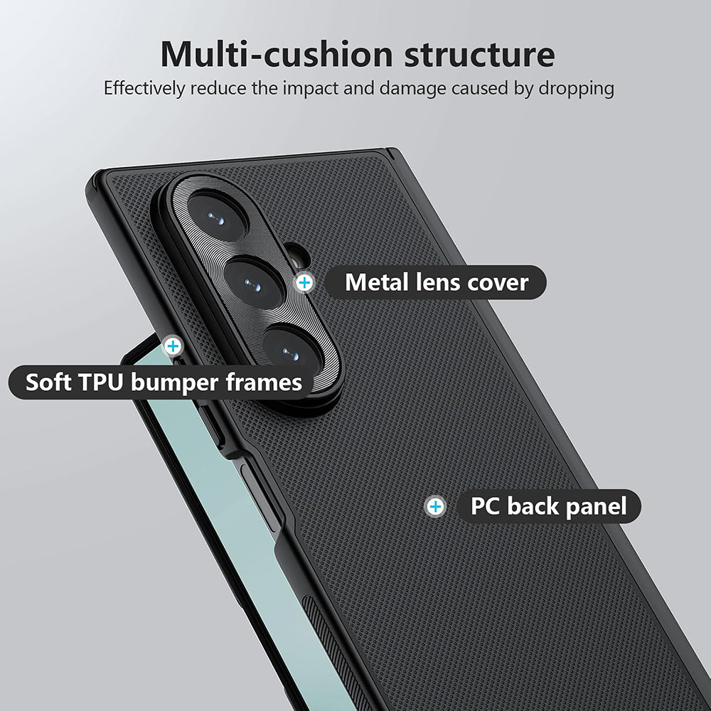 Hoes voor Samsung Galaxy Z Fold7 F966, Nillkin, Super Frosted Shield, Zwart
