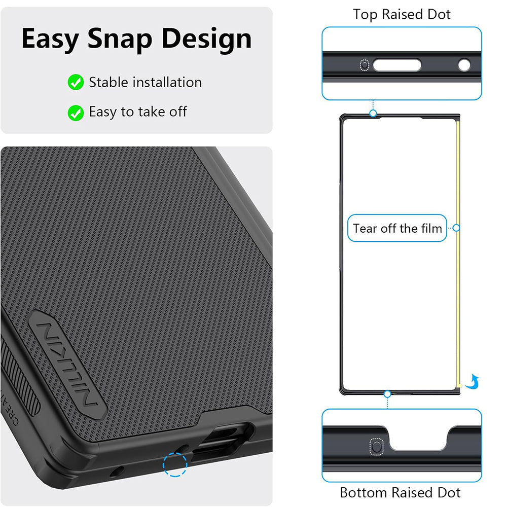 Hoes voor Samsung Galaxy Z Fold7 F966, Nillkin, Super Frosted Shield, Zwart