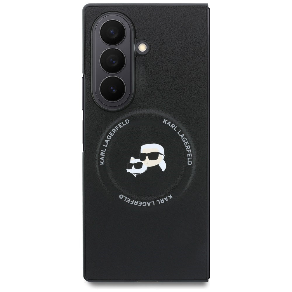 Hoes voor Samsung Galaxy Z Fold8 Ultra F976, Karl Lagerfeld, Karl & Choupette Head Pin, Zwart