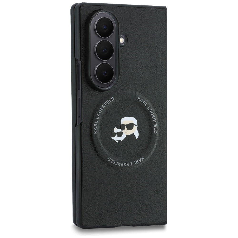 Hoes voor Samsung Galaxy Z Fold8 Ultra F976, Karl Lagerfeld, Karl & Choupette Head Pin, Zwart