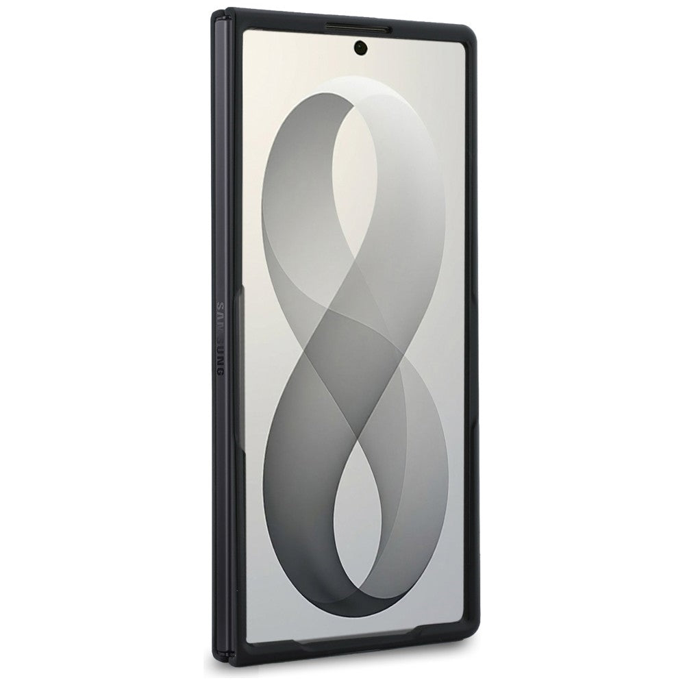 Hoes voor Samsung Galaxy Z Fold8 Ultra F976, Karl Lagerfeld, Saffiano Karl & Choupette metalen speld, Zwart