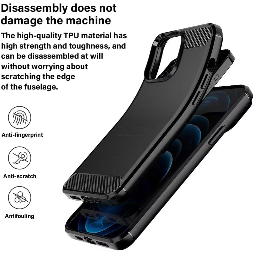 Hoes voor Sony Xperia 1 VIII, Techsuit, Carbon, Zwart