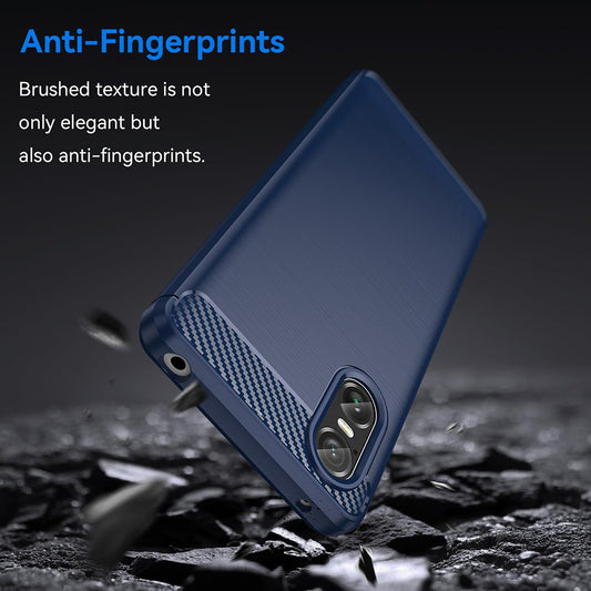 Hoes voor Sony Xperia 10 VI, Techsuit, Carbon, Zwart