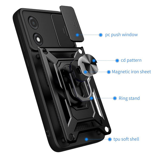 Hoes voor Tecno Pova 5 Pro, Techsuit, CamShield, Zwart
