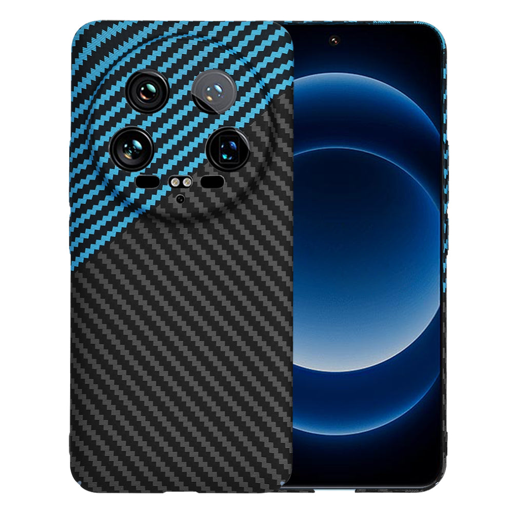 Hoes voor Xiaomi 14 Ultra, Techsuit, Carbonite FiberShell, Zwart Blauw