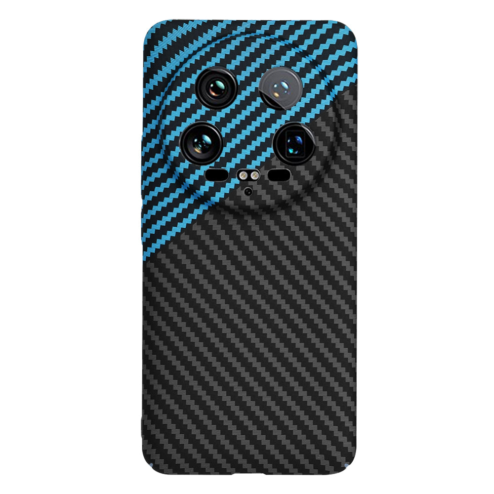 Hoes voor Xiaomi 14 Ultra, Techsuit, Carbonite FiberShell, Zwart Blauw