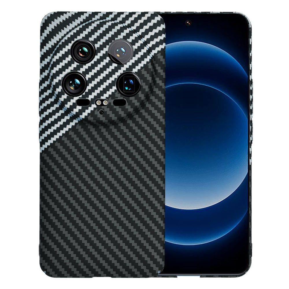 Hoes voor Xiaomi 14 Ultra, Techsuit, Carbonite FiberShell, Zwart Grijs