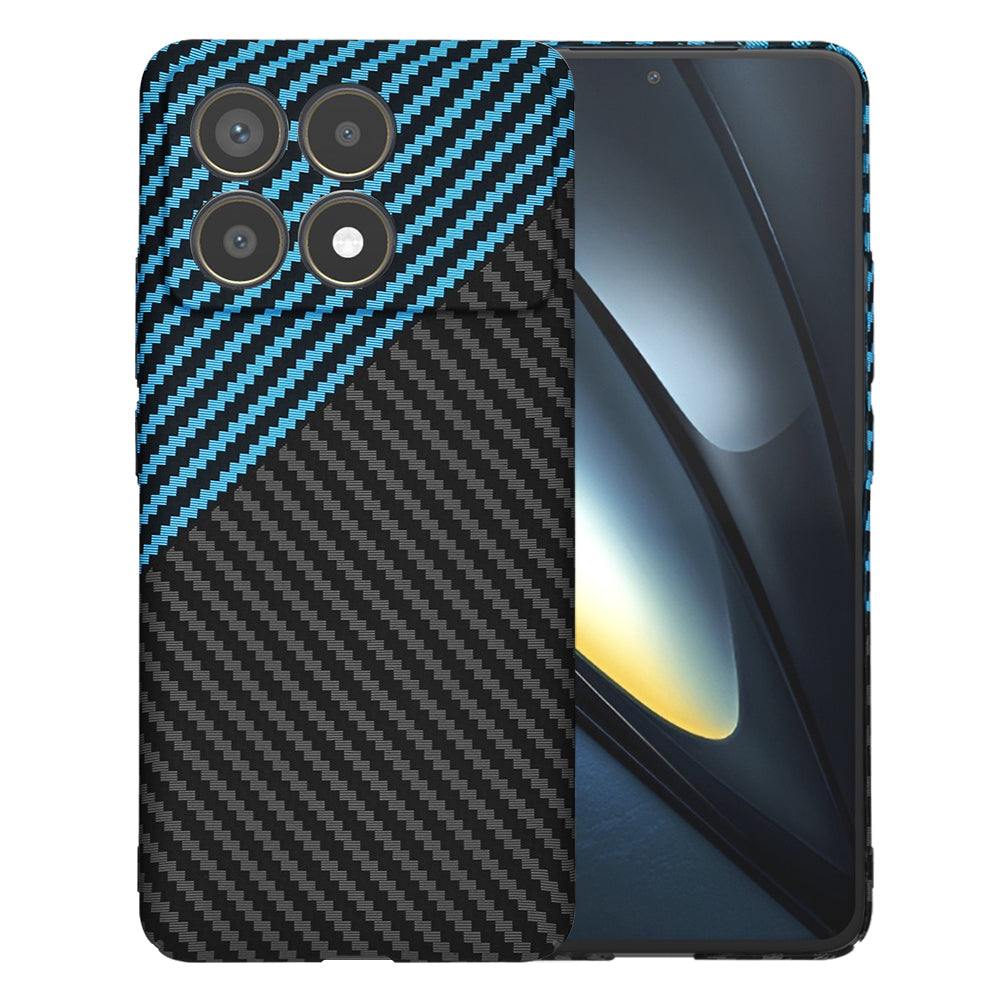 Hoesje voor Xiaomi Poco F6 Pro, Techsuit, Carbonite FiberShell, Zwart Blauw