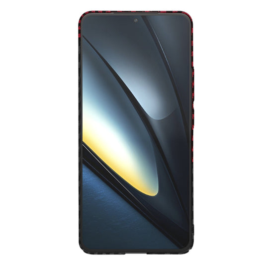 Hoes voor Xiaomi Poco F6 Pro, Techsuit, Carbonite FiberShell, Zwart Rood