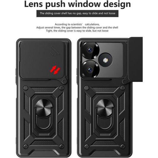 Hoes voor Xiaomi Poco M6 4G / Redmi 13, Techsuit, CamShield, Zwart