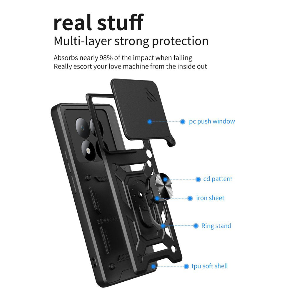 Hoes voor Xiaomi Poco M8 Pro / Redmi Note 15 Pro+ 5G, Techsuit, CamShield, Goudroze