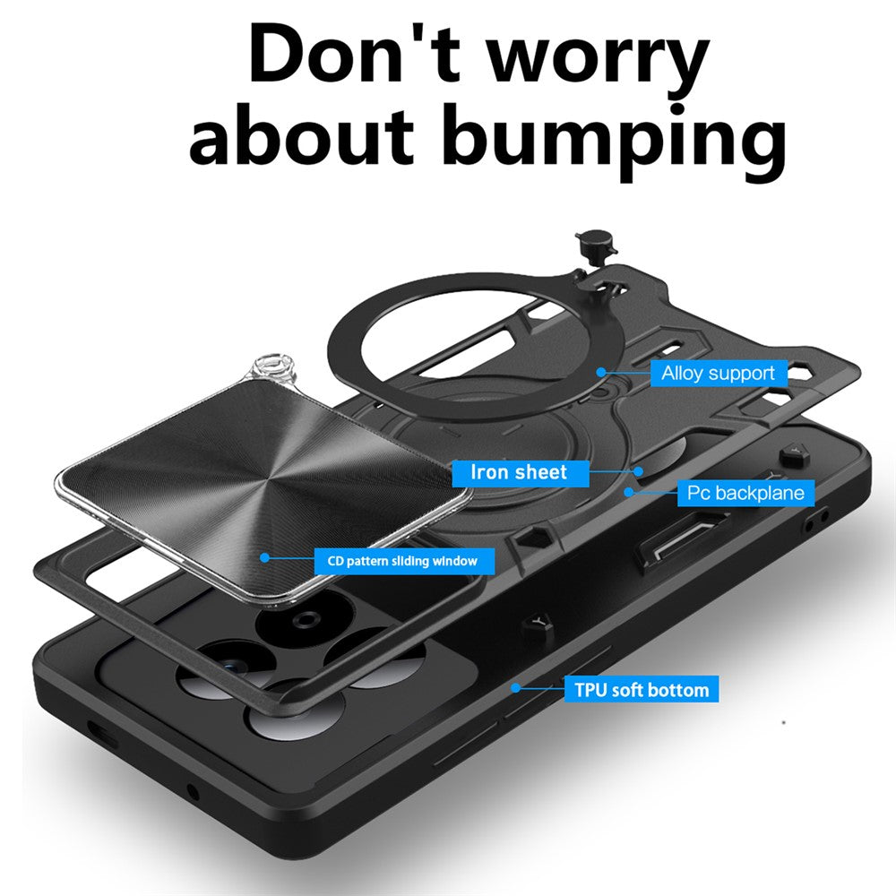 Hoes voor Xiaomi Poco M8 / Redmi Note 15 5G / Note 15 4G, Techsuit, CamGuard Pro, Zwart