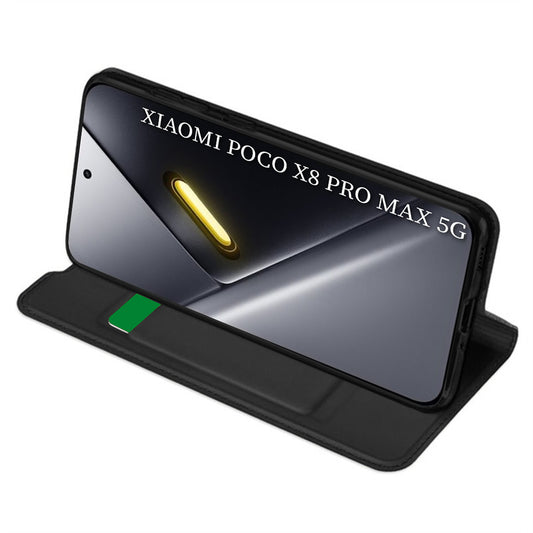 Hoes voor Xiaomi Poco X8 Pro Max, Techsuit, Magskin Book, Zwart