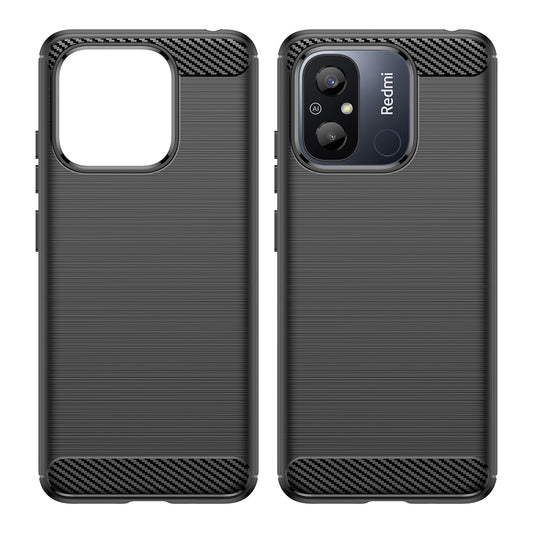 Hoes voor Xiaomi Redmi 12C, Techsuit, Carbon, Zwart