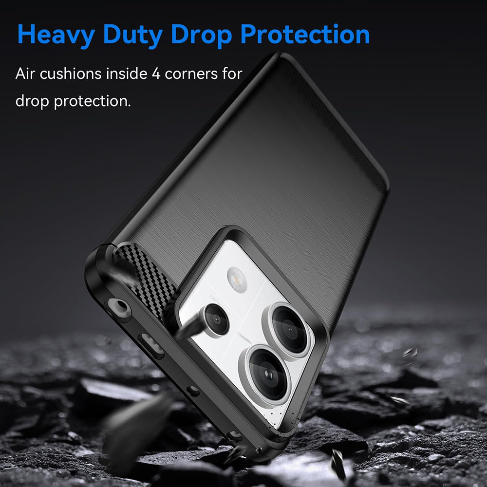 Hoes voor Xiaomi Redmi 13C 5G / 13C / Poco C65, Techsuit, Carbon, Zwart