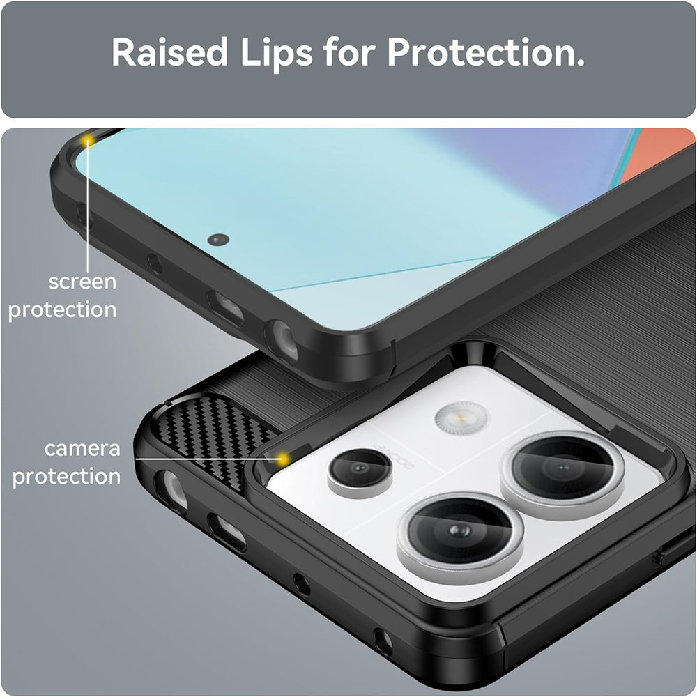 Hoes voor Xiaomi Redmi 13C 5G / 13C / Poco C65, Techsuit, Carbon, Zwart