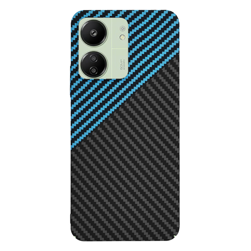 Hoesje voor Xiaomi Redmi 13C 5G / 13C / Poco C65, Techsuit, Carbonite FiberShell, Zwart Blauw