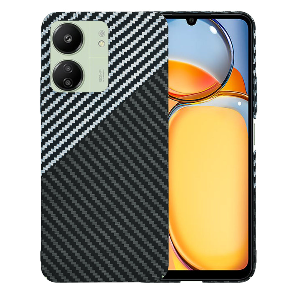Hoesje voor Xiaomi Redmi 13C 5G / 13C / Poco C65, Techsuit, Carbonite FiberShell, Zwart Grijs
