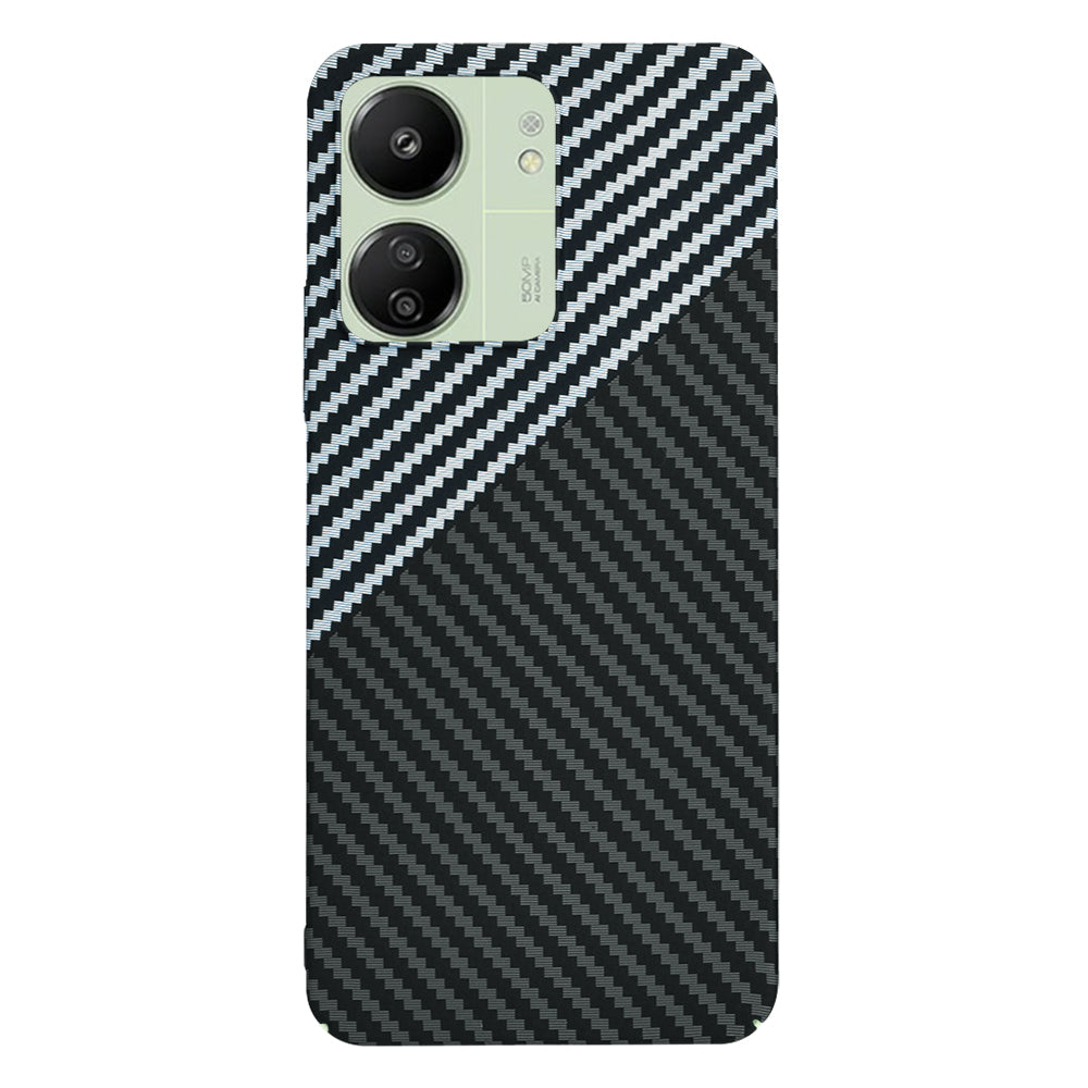 Hoesje voor Xiaomi Redmi 13C 5G / 13C / Poco C65, Techsuit, Carbonite FiberShell, Zwart Grijs